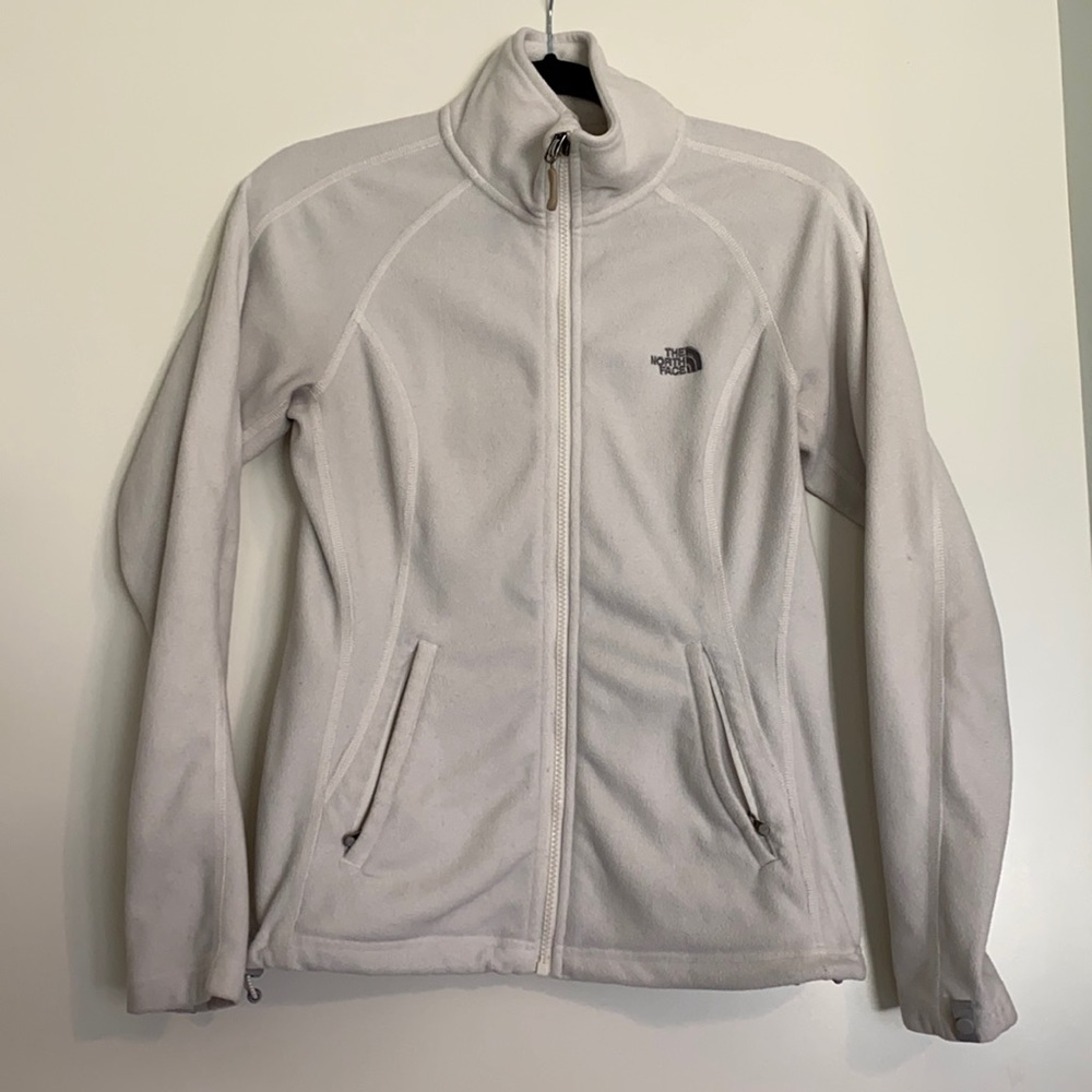 White full zip North Face jacket 🤍